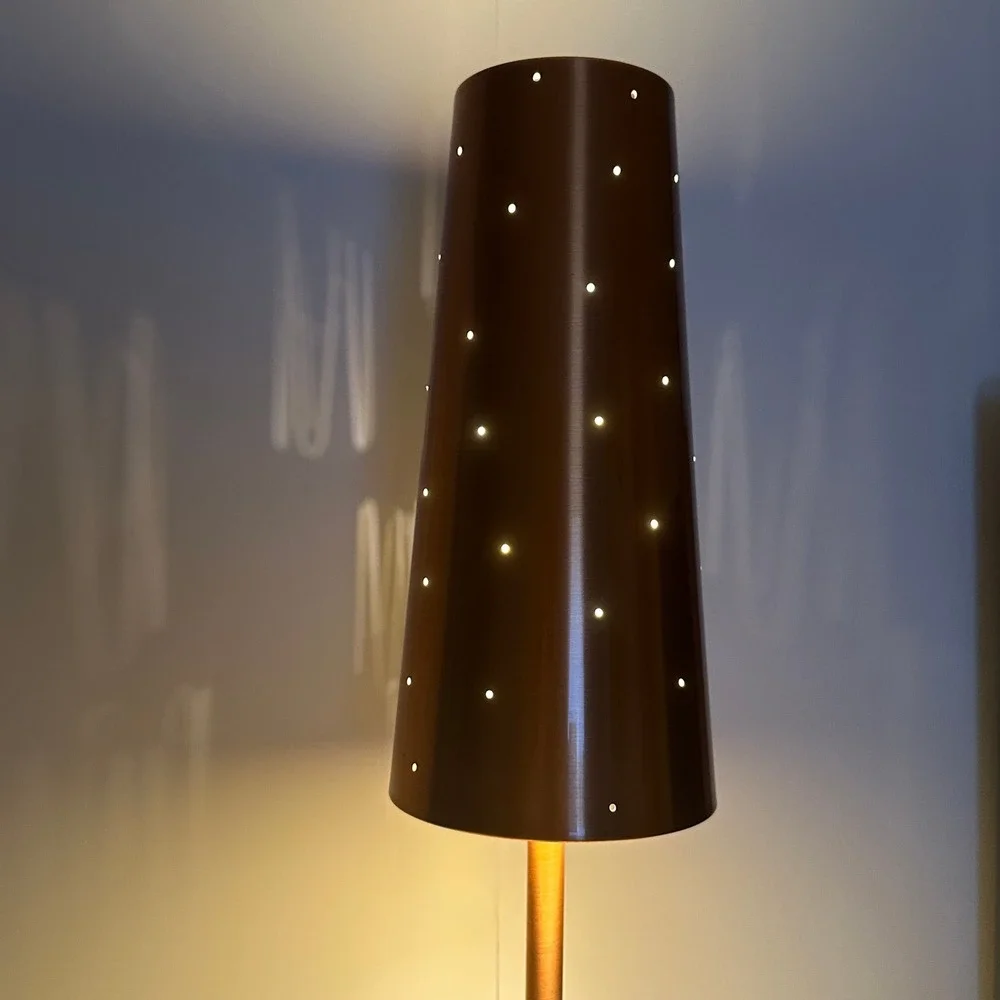 Vintage IKEA Copper Metal Tallvik Lamp With Perforations Anne Nilsson Design